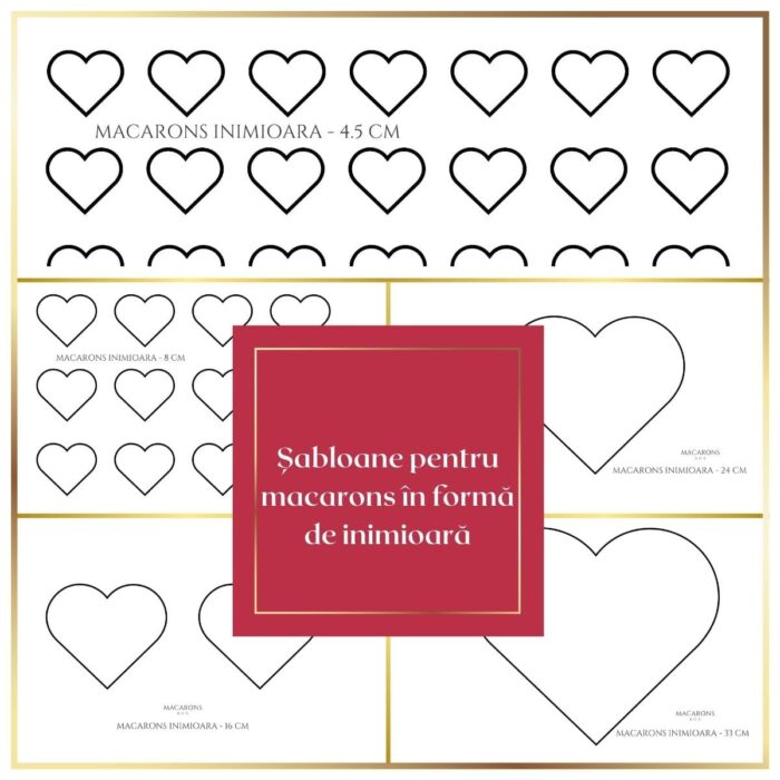 Sablon macarons inimioare (digital) - imagine 2
