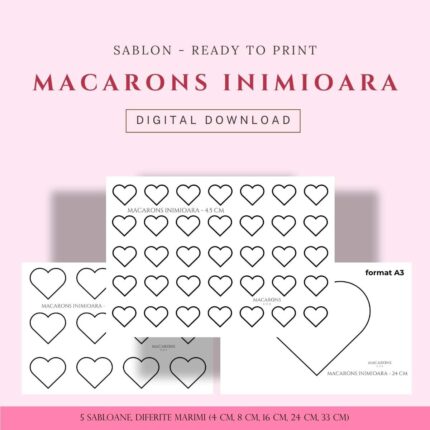 Sablon macarons inimioare (digital)