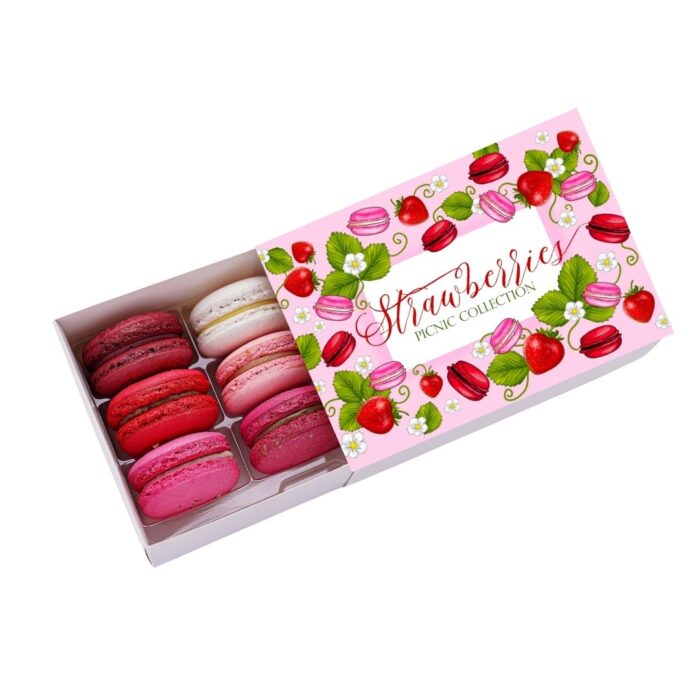 Cutie Macarons – Strawberries Picnic 9 buc - Pink - imagine 3